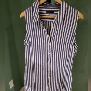 Blue and White Striped Sleeveless Tunic/Dress, Tommy Hilfiger, Size 14